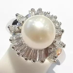 [블루케이] A급 담수진주 원석 반지 210711-04n