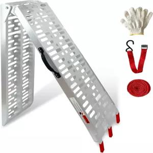 핸들이 있는 타르난벨 알루미늄 적재 램프 750파운드 용량 7.25피트 오토바이 접이식 파워팟 픽업 트럭