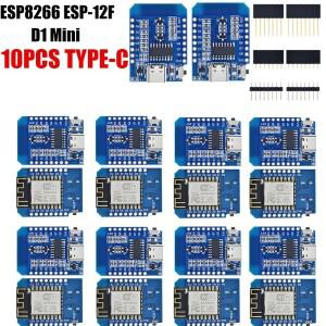 호환 WeMos 미니 TYPE-C  마이크로 USB  ESP8266 CH340G V2 모듈  와이파이 D1 개발 보드  아두이노용 핀