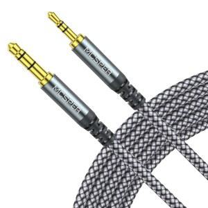 [미국배송] 3.5MM ~ 2.5MM AUX 오디오 케이블(5FT) SOUNDTRUE 사운드링크 BOSE 700 QUIETCOMFORT QC45 QC35II QC35 QC25 노이즈 캔슬링 헤드폰 NC700 온이어 2 OE2 OE2I(그레이)와 호환되는 교체 코드