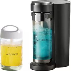 아부케 스파클링 워터 머신 소다 메이커 0.5L 및 1L 병 무선 탄산 60L CO2 실린더와 호환 물 주스 용(CO2