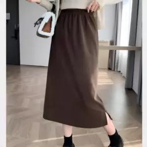 골덴 코듀로이 스커트 치마 융기모 겨울 롱 심플 밴딩 융기모스커트