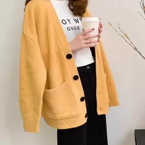 여성 간절기 봄 가을 루즈핏 니트가디건 도톰가디건 (KYR-WDBFE07)