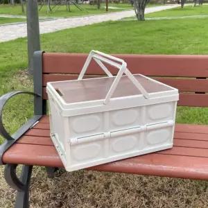 고품질 캠핑 손잡이 테이블 폴딩박스 밀크 30L (WFKDPGZ)