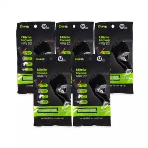 ( )니트릴장갑 M(10매 블랙)-5개 위생장갑 고무장갑 라텍스 비닐장갑 미용장갑 블랙장갑 작업용장갑