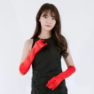 파티 롱장갑 공단 45cm 레드 응원 생일 할로윈 소품