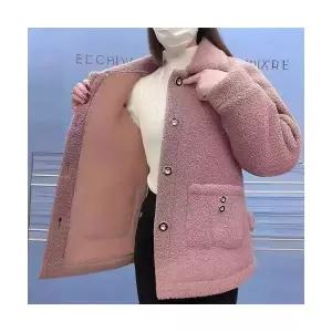 빛채운 여자 모피코트 추동 기모와 스웨이드 밍크 엄마옷 하프코트 인조 따뜻한 코트 OPH4