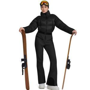 와우울러블리 여성 스노우수트 슬림 원피스 점프수트 겨울 스키복 야외 스포츠 방수 방풍 칼라 코트