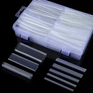 XHF 205 PCS 8 사이즈 길이 3.5 투명 3 1 방수 자동차 전기 열수축 튜브 모음 키트 해양 등급 접착 안감