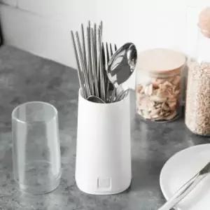 투명 식기 보관 케이스 수저 정리 수납함 뚜껑 포함