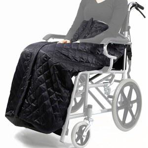 지퍼가 달린 GFERTRE 휠체어 담요, 실크 쇼트 파일 북극 플리스 쿠션 무릎 커버, 다리 및 발 온열 사용자를 위한 겨울 폰초 재킷 보온 유니버설 핏 블랙