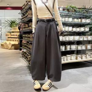 여자바지 면린넨 추동 워싱 면 찹쌀 9부 바지 할머니 슬림핏 벌룬 원템4