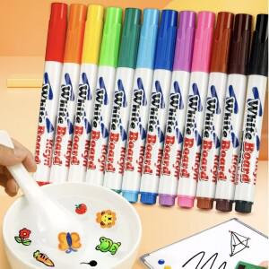 12색 플로팅 마커 펜, 마법의 화이트보드 마커, 건식 지우기, 개학