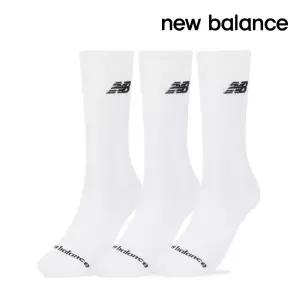 뉴발란스 양말 크루 3팩 화이트 LAS51503-WT