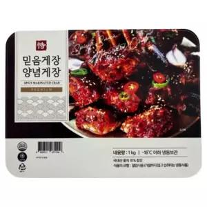 믿음게장 국내산 매콤달콤 밥도둑 양념게장 1kg 2개 500g 식사 회식 간편요리 일식 혼밥 중식