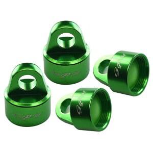 4Pc 세트, GPM 및 오리지널 쇼크 업소버 트랙사스 1/8 4Wd 슬레지 몬스터 트럭 95076-4 RC 차량용 알루미늄 6061-T6 댐퍼 탑 캡 업그레이드 (녹색)