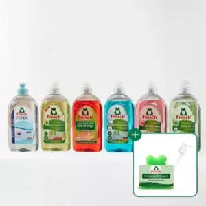 [프로쉬] 독일 주방세제 500ml 4개세트 (펌프+개구리수세미)