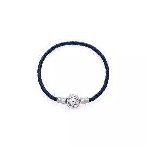 [신세계라이브쇼핑]판도라 592790C01-S2 모멘츠 라운드 클라습 블루 브레이디드 레더 팔찌