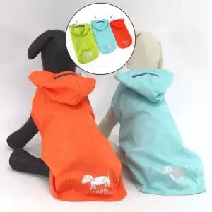 강아지 고양이 우비 판초형 애견 레인코트 방수 산책용