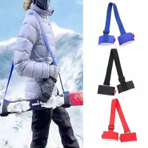 겨울 스노우보드 고정 휴대용 스트랩 손잡이형 밴드 블랙