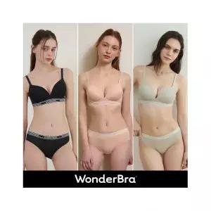 원더브라 [Wonderbra] 스포츠 아웃밴드 노와이어 브라팬티 6종세트 라이트카키+베이지+블랙 WBW4M2325A01T
