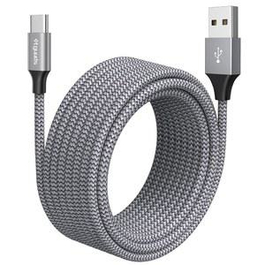 에구드 USB C 케이블 [20피트/6m], 1팩, 긴 USB-A 2.0 to USB-C 케이블, 삼성 갤럭시 노트, LG, 모토, 픽셀, 스위치 및 기타 USB C 장치용 고속 충전 타입 C 충전 코드 나일론 땋기