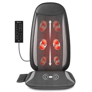 COMFIER 시아츠 허리 마사지기 온열 마사지용 의자 패드 심부 시트 쿠션 목 반죽 및 진동이 있는 엉덩이 홈 오 여성 남성 아빠 엄마를 위한 선물