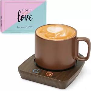 보바가 커피 머그잔 워머 머그 세트 자동 차단 기능이 있는 컵 및 데스크 홈 오피스용 3가지 온도 설정