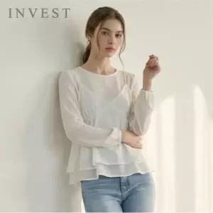[인베스트] 페미닌 시스루 블라우스+뷔스티에 세트_IN6S1BL5061