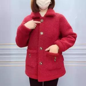 헐크 여성 여친 코트 모피 추동 기모와 스웨이드 밍크 엄마옷 하프 인조 따뜻한 KKE4