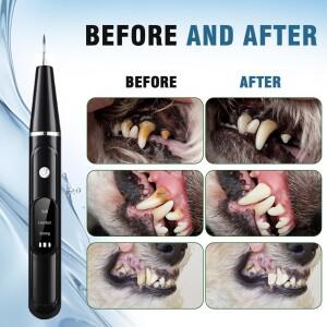강아지 치석 제거기 초음파 칫솔 전동 애완동물  세척 도구 플라그 고양이  키트