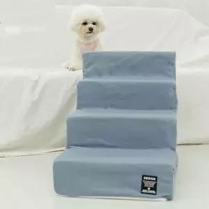 커버분리 4단 1P 침대 마블스펀지 블루 강아지 계단 강아지침대스텝