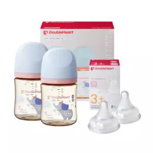 더블하트 아기 젖병 노꼭지 트윈팩 젖꼭지 M 코끼리 BNS