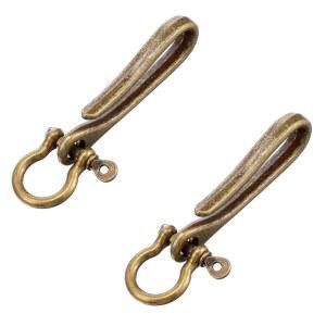 HJZII 2개 피시 열쇠고리 지갑 벨트 버클 자동차 남성용 빈티지 레트로 클립