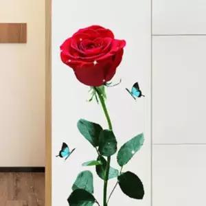 꽃 포인트벽지 장미꽃 거실 스티커 벽지 포인트스티커 꽃스티커 인테리어벽지 벽시트지