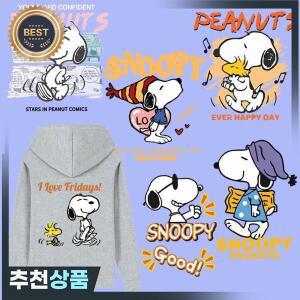 스누피 의류 다림질 패치 만화 개 땅콩 열전달 스티커 유행 운동복 가방 모자 DIY 장식 Applique