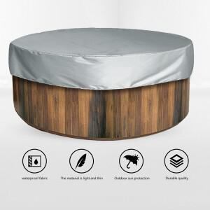 라운드 온수 욕조 커버 방진 UV 차단 수영장 야외 스파 보호대 가구