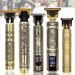 빈티지 T9 머리 깎기 수염 면도 바디 헤어 트리머 가위 전기 남성 이발 기계 0mm 이발사 면도기