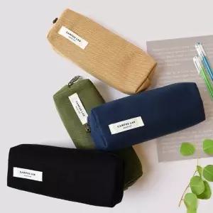 (색상 랜덤)포포팬시 캠퍼스 랩 심플 펜파우치 필통 1개 패브릭 천 명 수납 입학선물 준비물 신학기 파우치