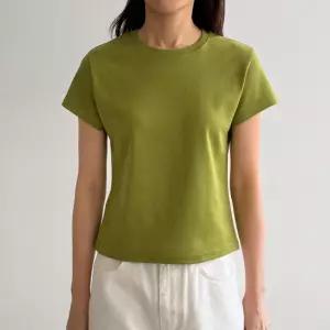 모달 라운드넥 랍빠 슬림 반팔 티셔츠