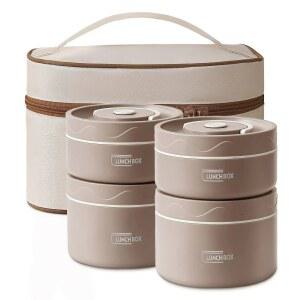 스텐 보온 도시락통 도시락 직장인 2단 적층형 성인용 세트 캠핑 낚시