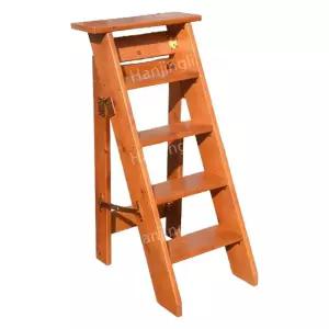원목 계단식 사다리 다락방 간이 의자 스툴 우드 실내 접이식 가정용 이동식 발판 복층(1)