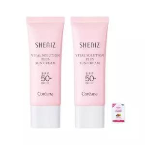 [셀러허브][코리아나] 쉬니즈 바이탈 솔루션 선크림 40ml 2개 + 폼클렌징(3ml) / 백탁 (S35728104)