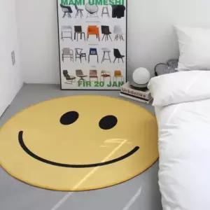 카페트 러그 원형 방수 극세사 바닥 스마일