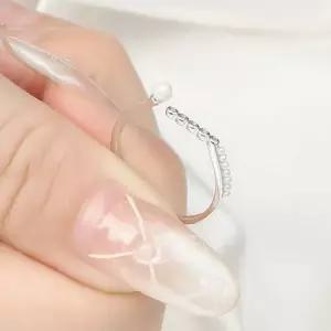 실버925 진주 은반지 큐빅반지