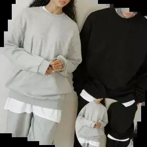 여름커플옷 깔끔한 기본 디자인 무지 남여공용 맨투맨 티셔츠