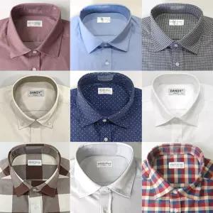 남성 긴팔 화이트셔츠 체크 정장 와이셔츠 4계절 일반핏 컬러 배색 남자 남방 스트라이프