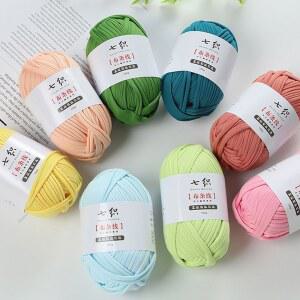 자수도구 크로셰 뜨게 두꺼운 천 원단 스트립 원사 핸드 코바늘 쿠션 담요 폴리에스터 공예 100g/롤