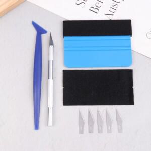 10개 전문가용 자동차 랩핑 도구 세트 - 비닐 및 윈도우 틴트 (스크위지, 펠트 엣지 트리머 스틱 포함)