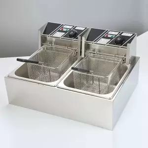 탁상형 전기 튀김기 프라이어 업소용 2구 치킨 감자튀김